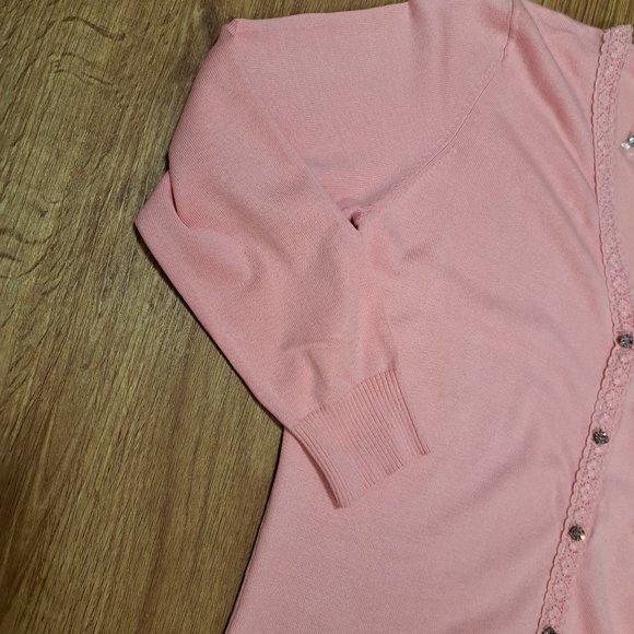 Harold Pink Silk Blend Misses Sweater - Size Medium NWT - Picture 3 of 7